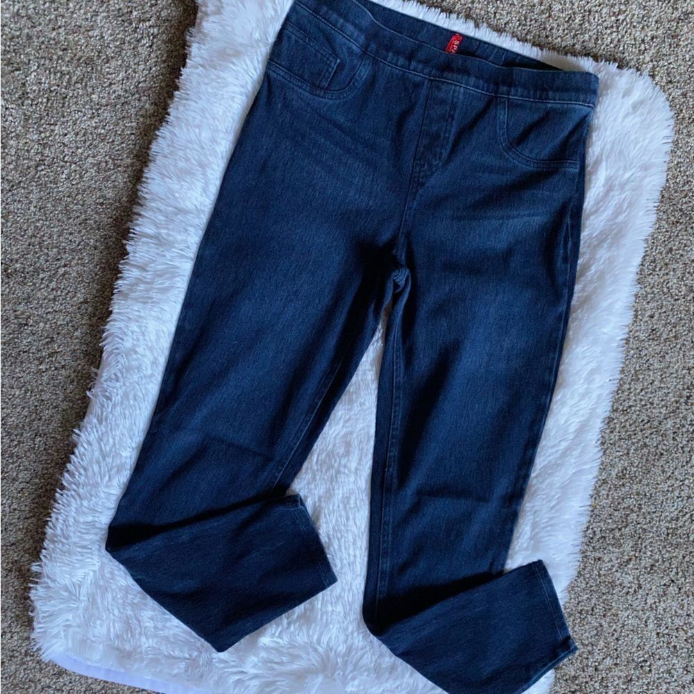SPANX Pull‎ on Jegging Jeans Stretch Elastic Waist Blue Women’s Size Large
